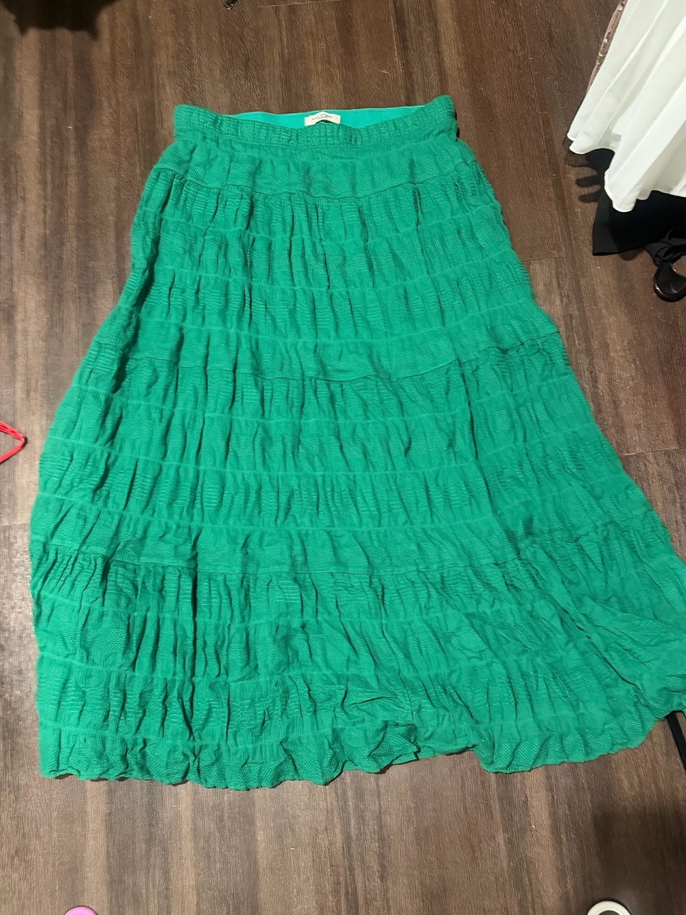 Max Studio Emerald Tiered Midi Skirt